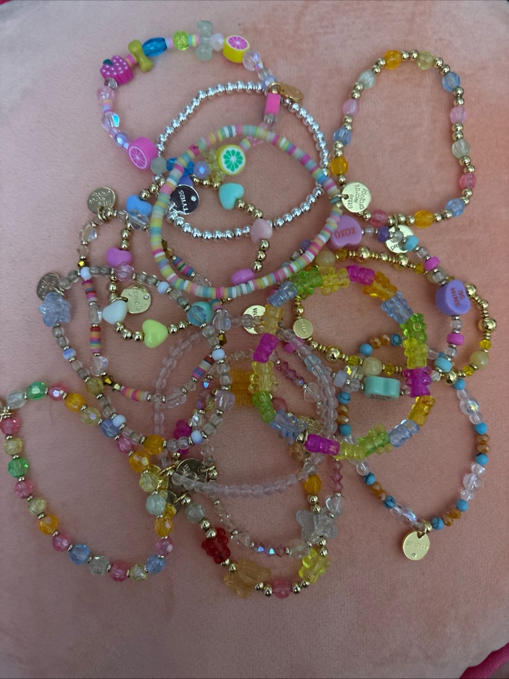 Colorful Beaded Charm Bracelet Set - Multicolor - Picture 2 of 4